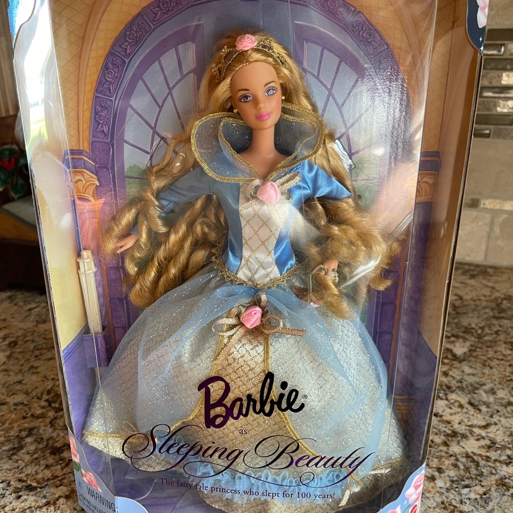 Collectors Edition Barbie Sleeping Beauty Doll with Pink and Blue Dress